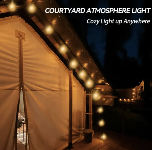 Вулична LED-гірлянда SFK-49 з ретро-підвісними лампами, 220 В, тепле світло