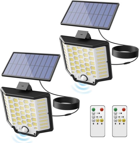 Настінний вуличний LED-прожектор YT-66 із сонячною панеллю, датчиком руху та пультом