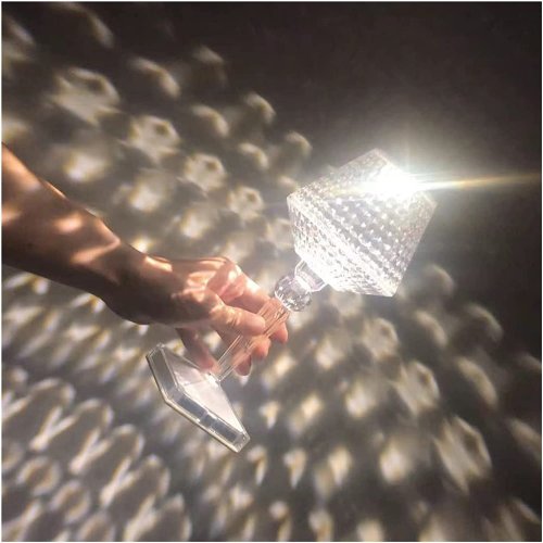 3D кришталевий нічник-лампа 26 см, акумуляторна, сенсорне керування, 3 режими