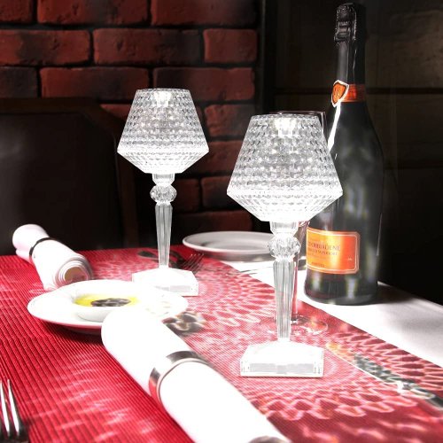 3D кришталевий нічник-лампа 26 см, акумуляторна, сенсорне керування, 3 режими