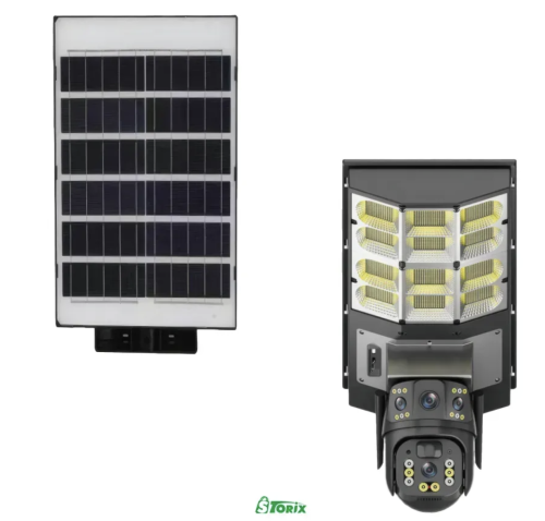 Вулична PTZ IP-камера 4Мп на 2 об’єктиви з LED-ліхтарем і сонячною панеллю SPM-XA01