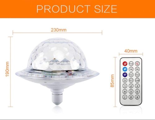 Світлодіодна обертова лампа RD-7202 з Bluetooth: диско-куля з динаміком у патрон для вечірок