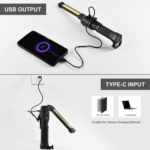 Акумуляторний поворотний ліхтар LIGHT L08-1 для кемпінгу з магнітною підставкою та гачком