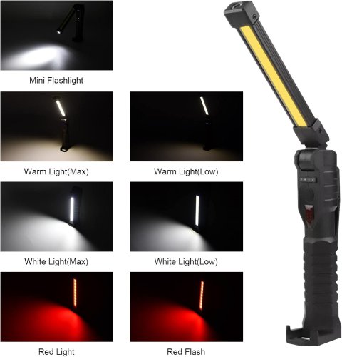 Акумуляторний поворотний ліхтар LIGHT L08-1 для кемпінгу з магнітною підставкою та гачком