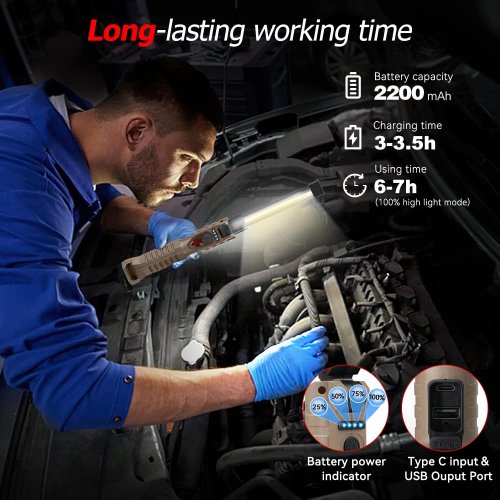 Акумуляторний кемпінговий ліхтар COB L08-2 з магнітним кріпленням, багатофункціональний ручний