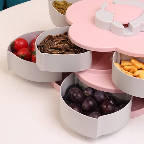 Квітковий 3-ярусний органайзер-менажниця для солодощів і фруктів з підставкою для телефону WO-25