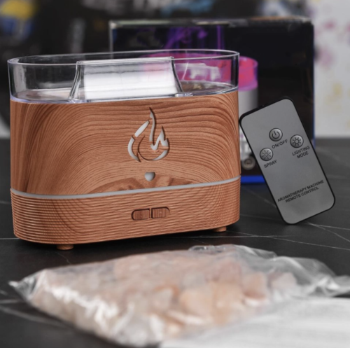 Аромадифузор-зволожувач з камінням Aroma Diffuser UV-1/FT-1928, настільна соляна лампа