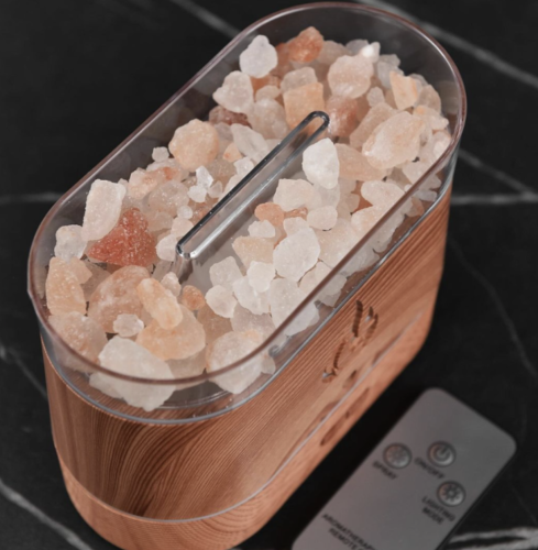 Аромадифузор-зволожувач з камінням Aroma Diffuser UV-1/FT-1928, настільна соляна лампа