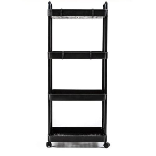 Органайзер-етажерка на коліщатках 4 яруси з гачками для дому та кухні SKLM-11