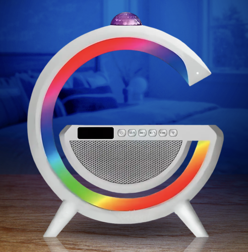 Настільна смарт-лампа-нічник 3-в-1 RGB G2388 з бездротовою зарядкою та Bluetooth-колонкою