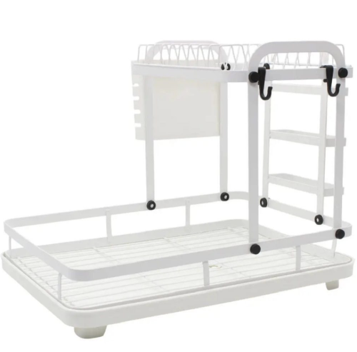 Двоярусна сушарка для посуду з відливом, 42×33×30 см, функціональна