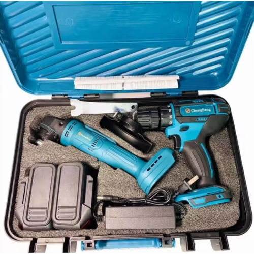Набір 2в1: акумуляторна болгарка 24В і шуруповерт 12В, 4 АКБ, кейс
