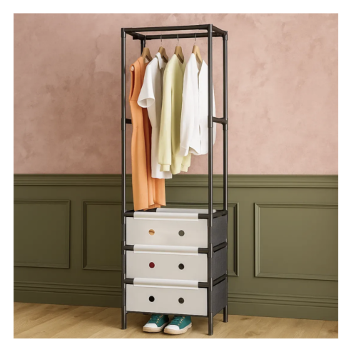 Підлогово-підвісна вішалка-стелаж RIAS YMJ-01 для одягу, взуття та аксесуарів