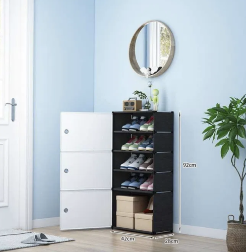 Закрита полиця-шафа для взуття BXG-03 — компактний стелаж для зберігання взуття