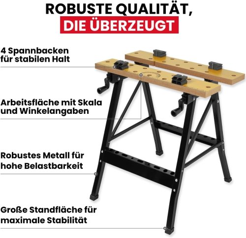 Розкладний робочий стіл-верстак Vorel FT 560×780×620 мм для майстерні