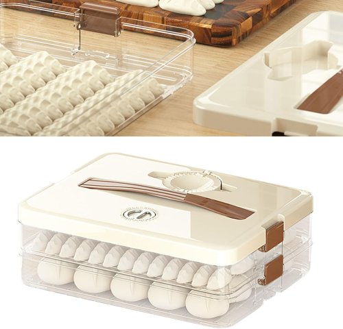 Дворівневий пластиковий контейнер для заморожування пельменів і вареників 30,5×22,5×7,5 см