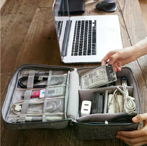 Дорожній органайзер для проводів, кабелів і зарядок — чохол для електроніки та аксесуарів