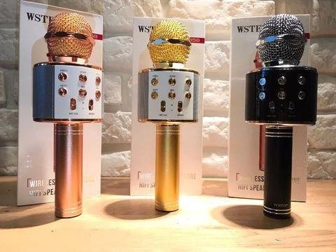 Бездротовий караоке-мікрофон WS858-1 з колонкою, Bluetooth, USB та microSD
