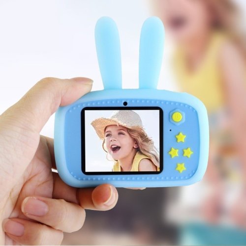 Дитяча фото-відеокамера Baby Photo Camera Rabbit «Зайчик» з таймером, масками та стікерами