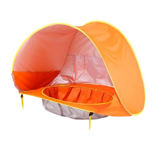 Дитячий пляжний намет-автомат з басейном 117×79 см, тент для малюків, UPF 50+ UV захист