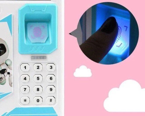 Дитячий іграшковий сейф-скарбничка Robot BODYGUARD з купюроприймачем, кодовим замком і відбитком пальця