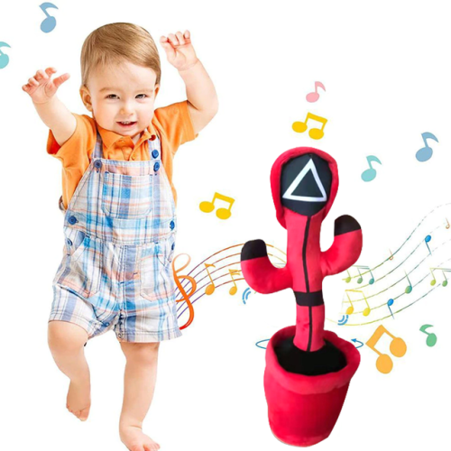 М’яка іграшка-повторюшка «Гра в кальмара»: танцюючий співаючий кактус Squid Game