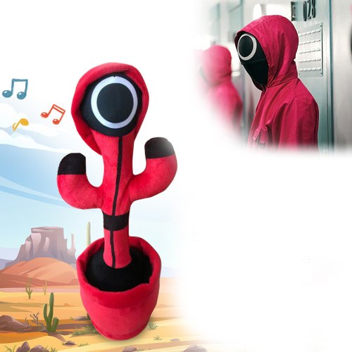 М’яка іграшка-повторюшка «Гра в кальмара»: танцюючий співаючий кактус Squid Game