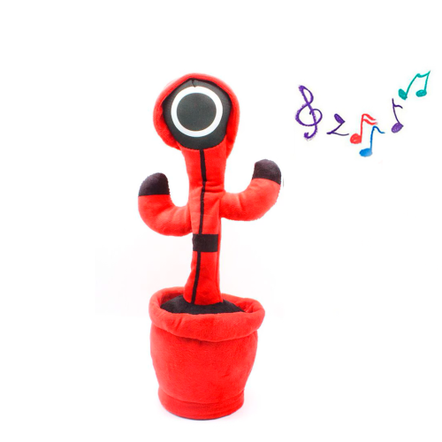 М’яка іграшка-повторюшка «Гра в кальмара»: танцюючий співаючий кактус Squid Game