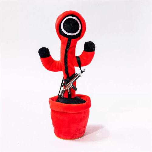 М’яка іграшка-повторюшка «Гра в кальмара»: танцюючий співаючий кактус Squid Game