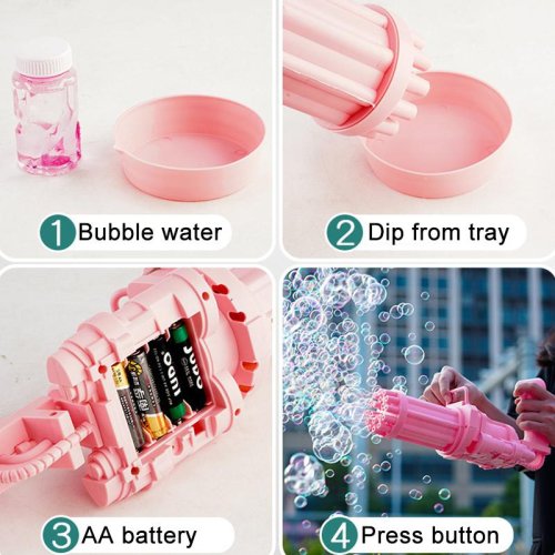 Іграшковий автомат‑пістолет для мильних бульбашок Bubble Gun BUBBLE BLASTER з пляшкою мила