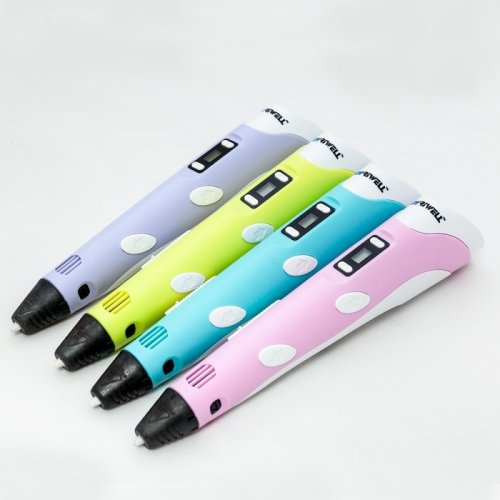 Дитяча 3D-ручка 3DPen-3 з дисплеєм: трафарети, 10 м пластику та підставка в комплекті