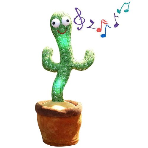 Музична іграшка кактус Dancing Cactus TikTok: танцює, співає, підсвітка, повторює, USB зарядка