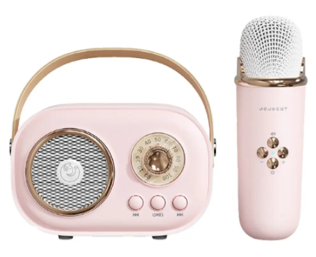 Портативна Bluetooth-колонка RETRO на акумуляторі з мікрофоном — міні-караоке