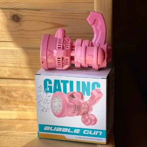 Дитячий автомат-кулемет Bubble Machine Toy — генератор мильних бульбашок (пухирцевий пістолет)