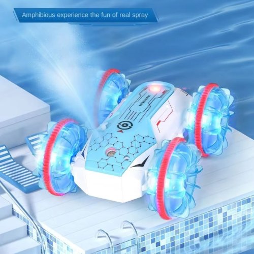 Трюкова радіокерована машинка-перевертень Amphibious Stunt: їздить по воді, дим, підсвітка