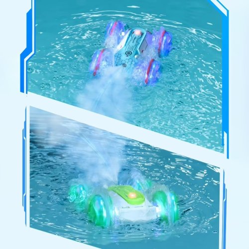 Трюкова радіокерована машинка-перевертень Amphibious Stunt: їздить по воді, дим, підсвітка