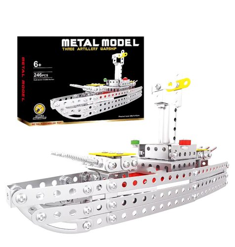Металевий гвинтовий конструктор корабель X688-1 для дітей, 246 деталей