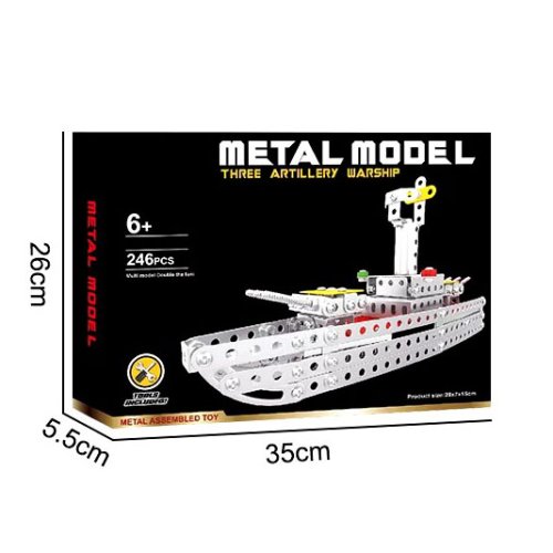 Металевий гвинтовий конструктор корабель X688-1 для дітей, 246 деталей