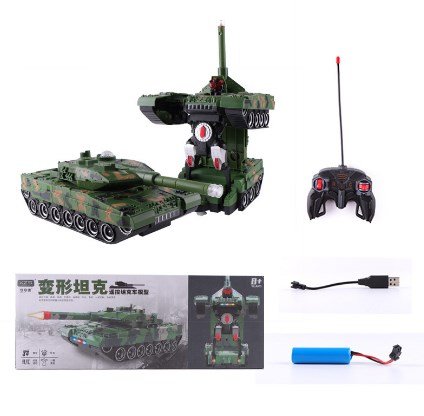 Дитяча радіокерована іграшка Armored Car: танк‑трансформер/робот 360°, світло, звук, акумулятор