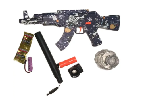 Дитячий орбібольний автомат GUN TOYS WH10 — кулемет‑пістолет, стріляє орбізами та гелевими кульками