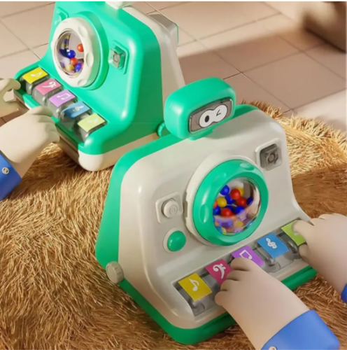 Міні-піаніно іграшкове з музикою та підсвіткою, електросинтезатор на батарейках, Монтессорі, 18м+