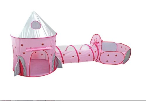 Дитячий ігровий намет 3-в-1: замок-будиночок з тунелем і сухим басейном