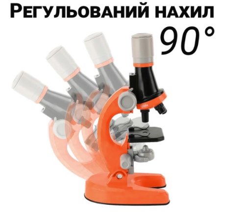 Дитячий мікроскоп з підсвічуванням і набором біозразків, іграшковий, 3 рівні збільшення