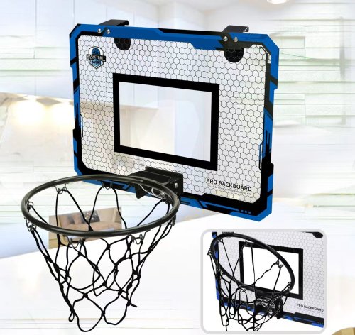 Дитячий баскетбольний набір: щит з кільцем, м’яч, електронне табло та звукові ефекти