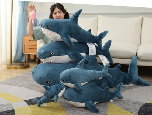 Дитяча плюшева іграшка акула-обіймашка 140 см, м’яка подушка-обнімашка