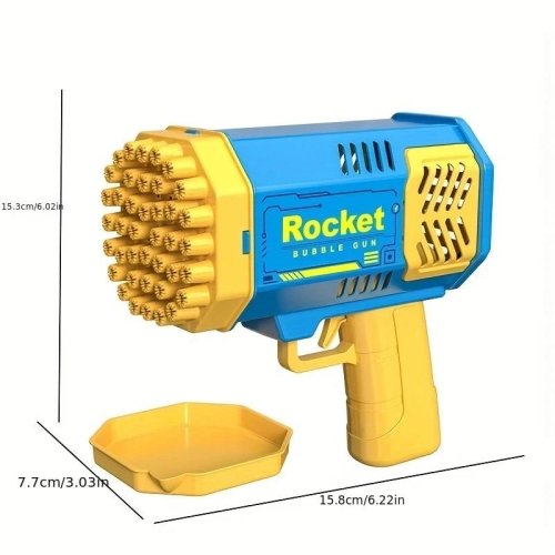 Гарматa мильних бульбашок Bazooka Rocket Bubble Gun 69 з підсвіткою та багатьма отворами