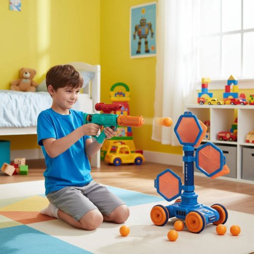 Дитячий тир 801-8: пістолет із мобільною мішенню, ігровий набір для влучності та розваг