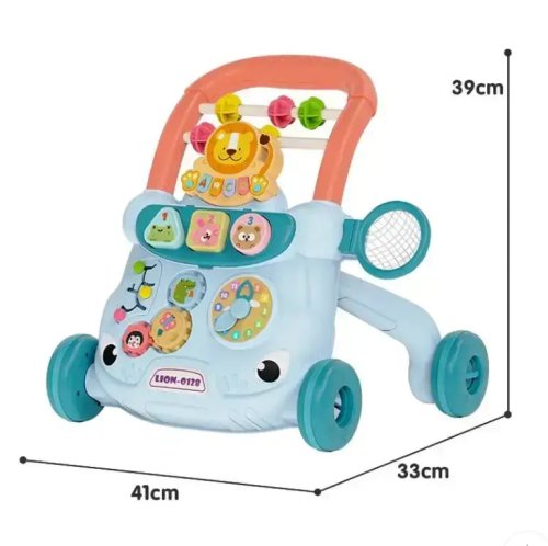 Дитячі ходунки-каталка 4в1 з розвивальним центром: сортер, шестерні, баскетбольне кільце