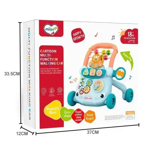 Дитячі ходунки-каталка 4в1 з розвивальним центром: сортер, шестерні, баскетбольне кільце