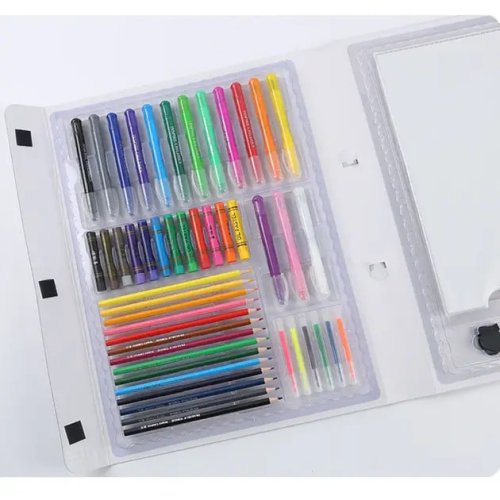 Дитячий набір для малювання 007: 98 предметів, мольберт у кейсі, набір для творчості